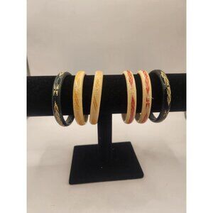 6 Woven Bangle Bracelets Handmade Fair Trade